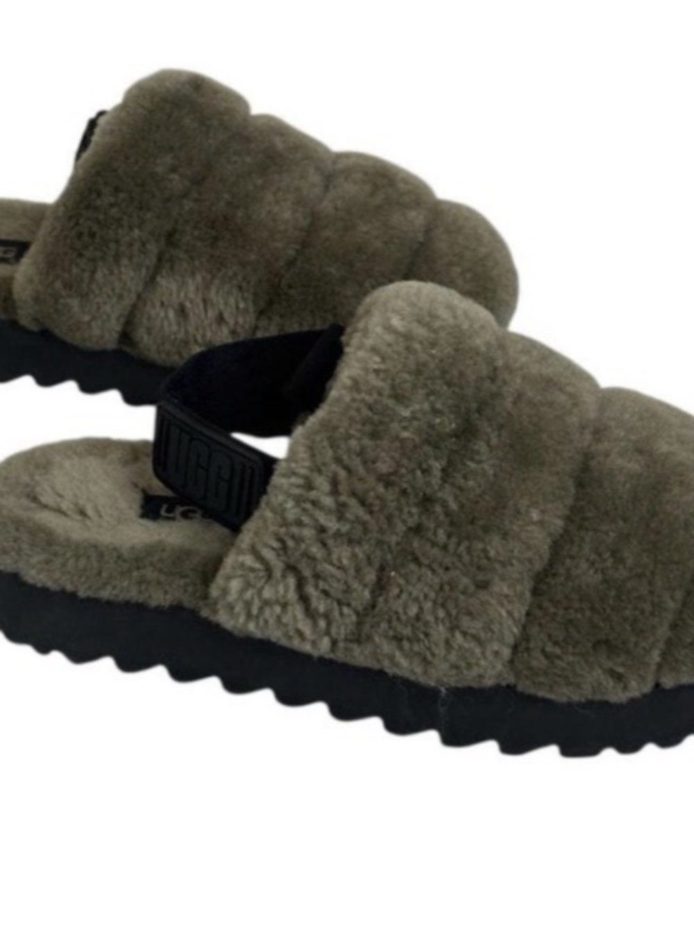 UGG Women's Soft Super Fluff Slippers | Olive Green | Size 10